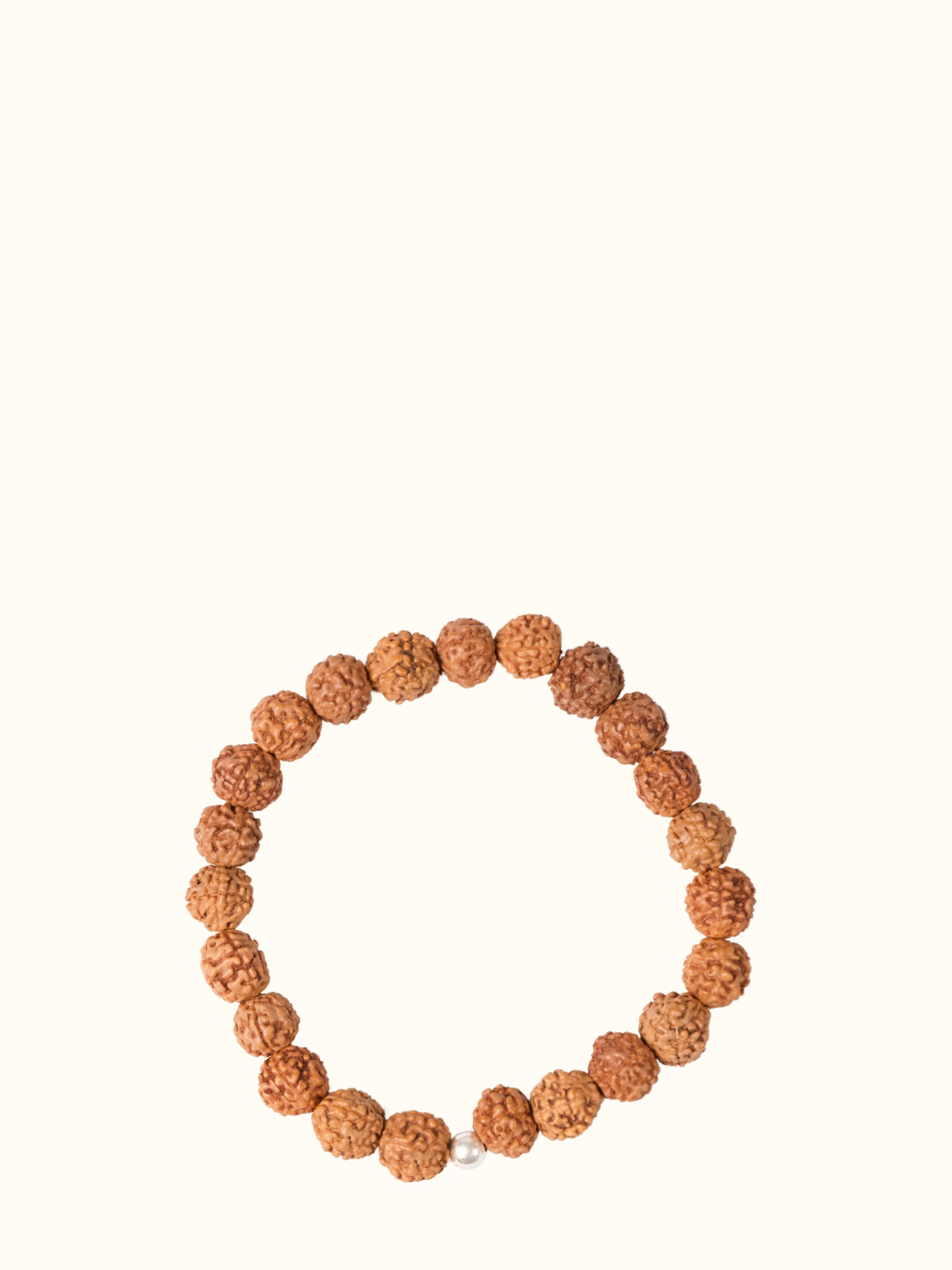 Gemstone Silver Bead & Rudraksha Bracelet