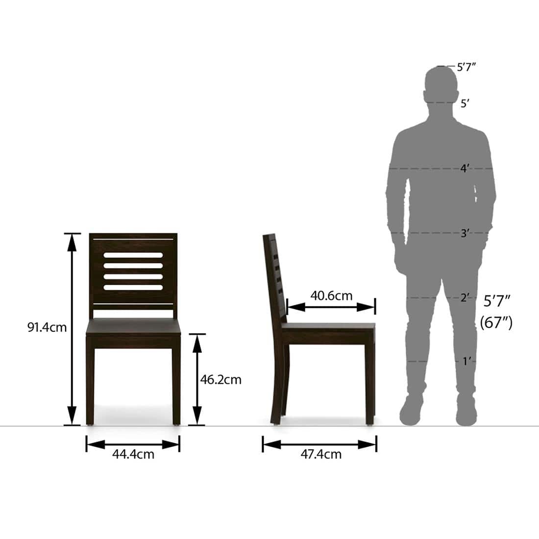 Julian 4 Seater Dining Table With Set Of 4 Capra Dining Chairs (Finish- Mahogany)