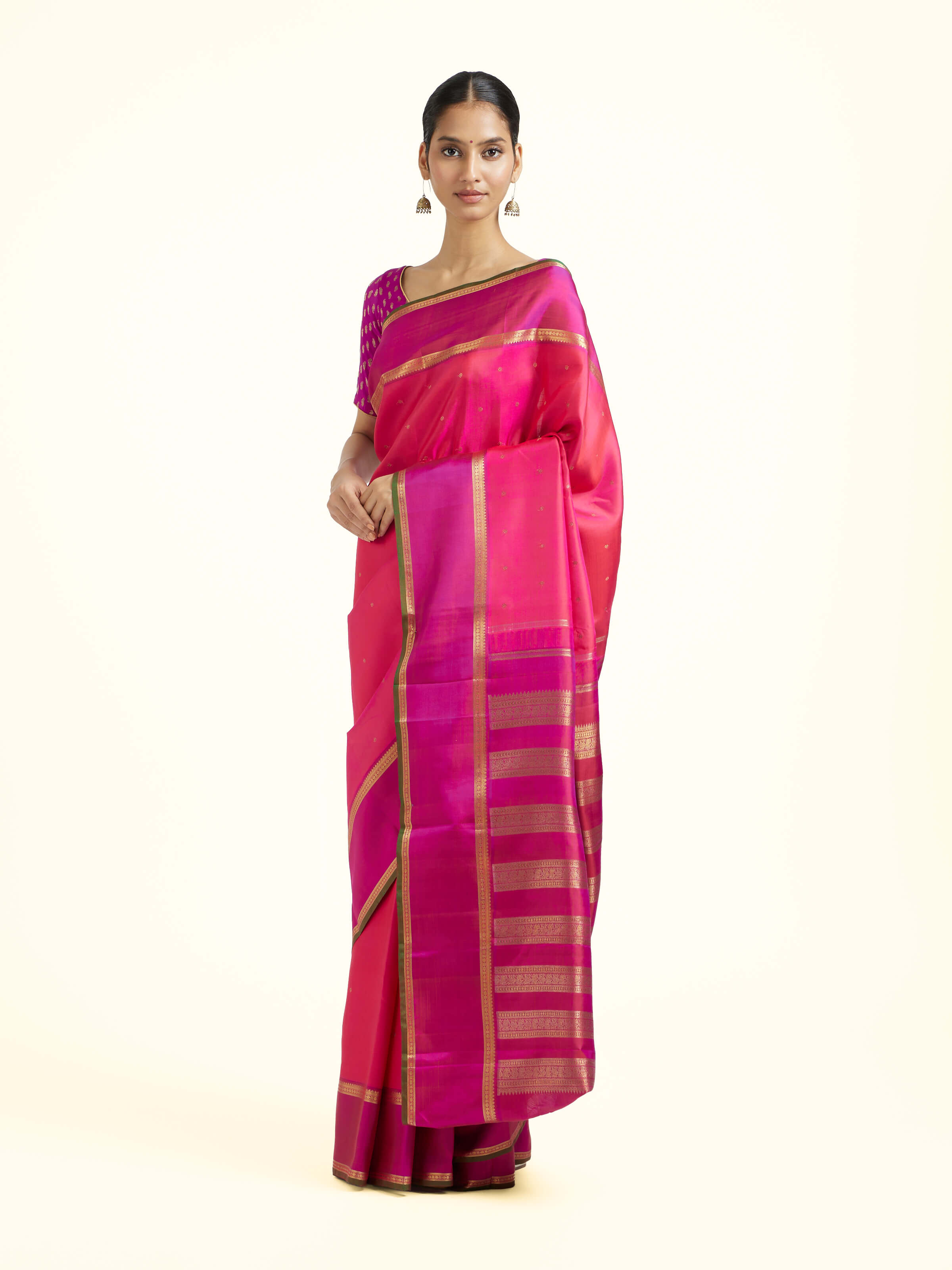 Pink Silk Kancheepuram Handloom Saree