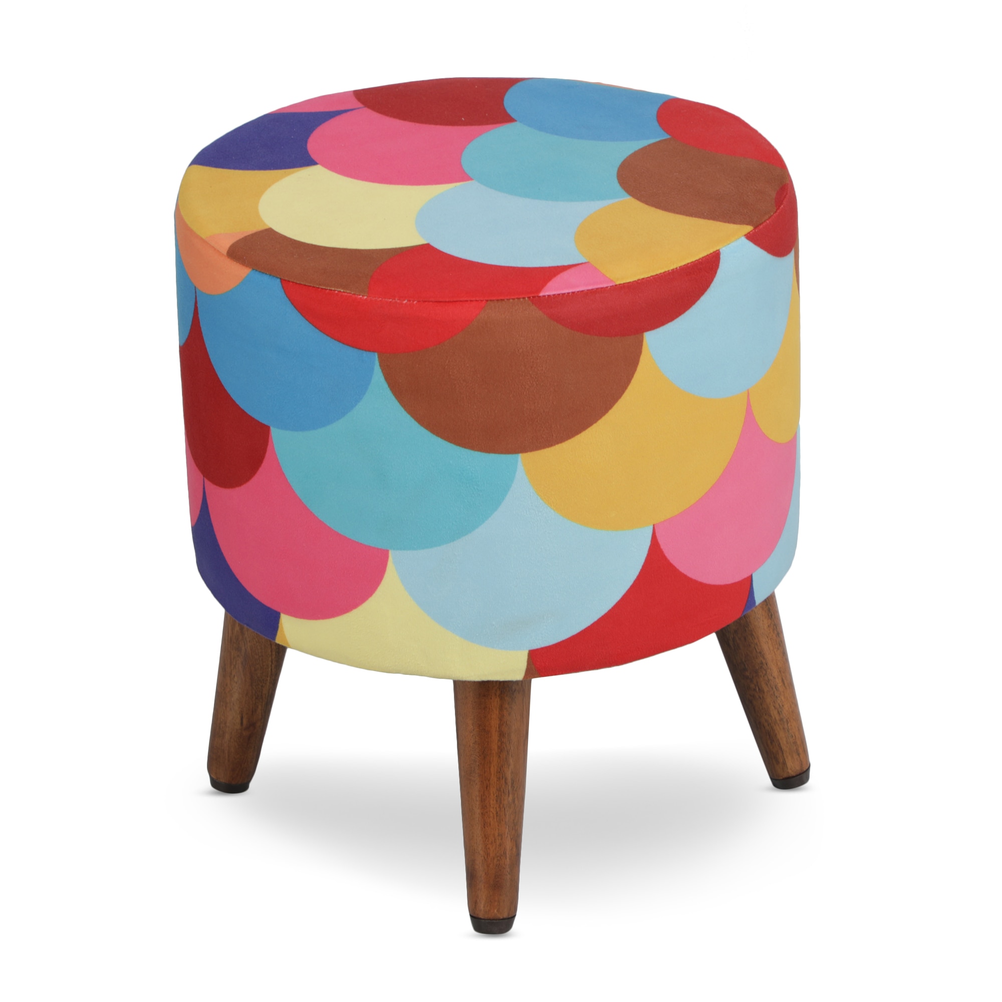 Wyatt Solid Wood  Ottomon in  Multicolor Colour