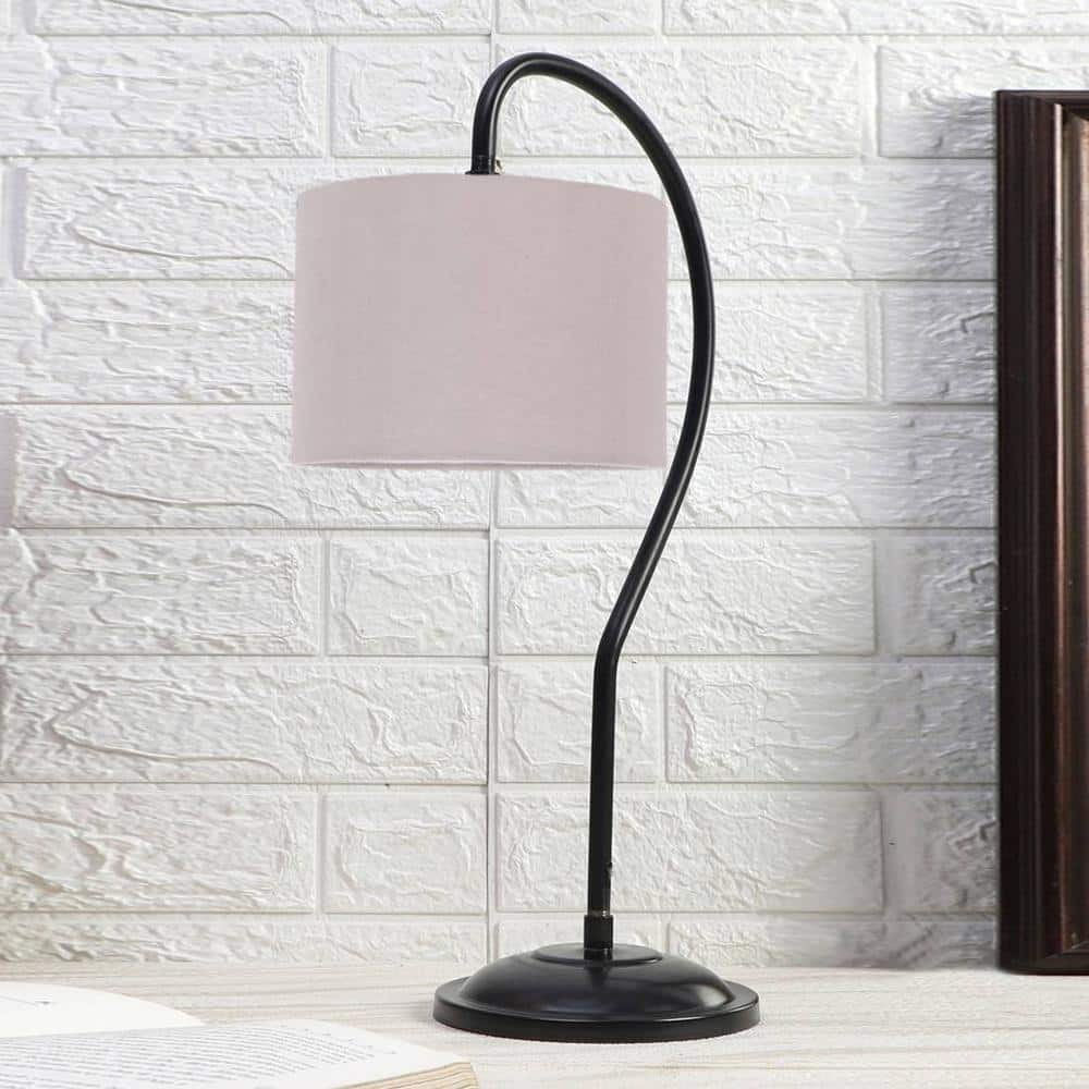 Grey cotton Curvy table lamp with Iron Base (SP06)