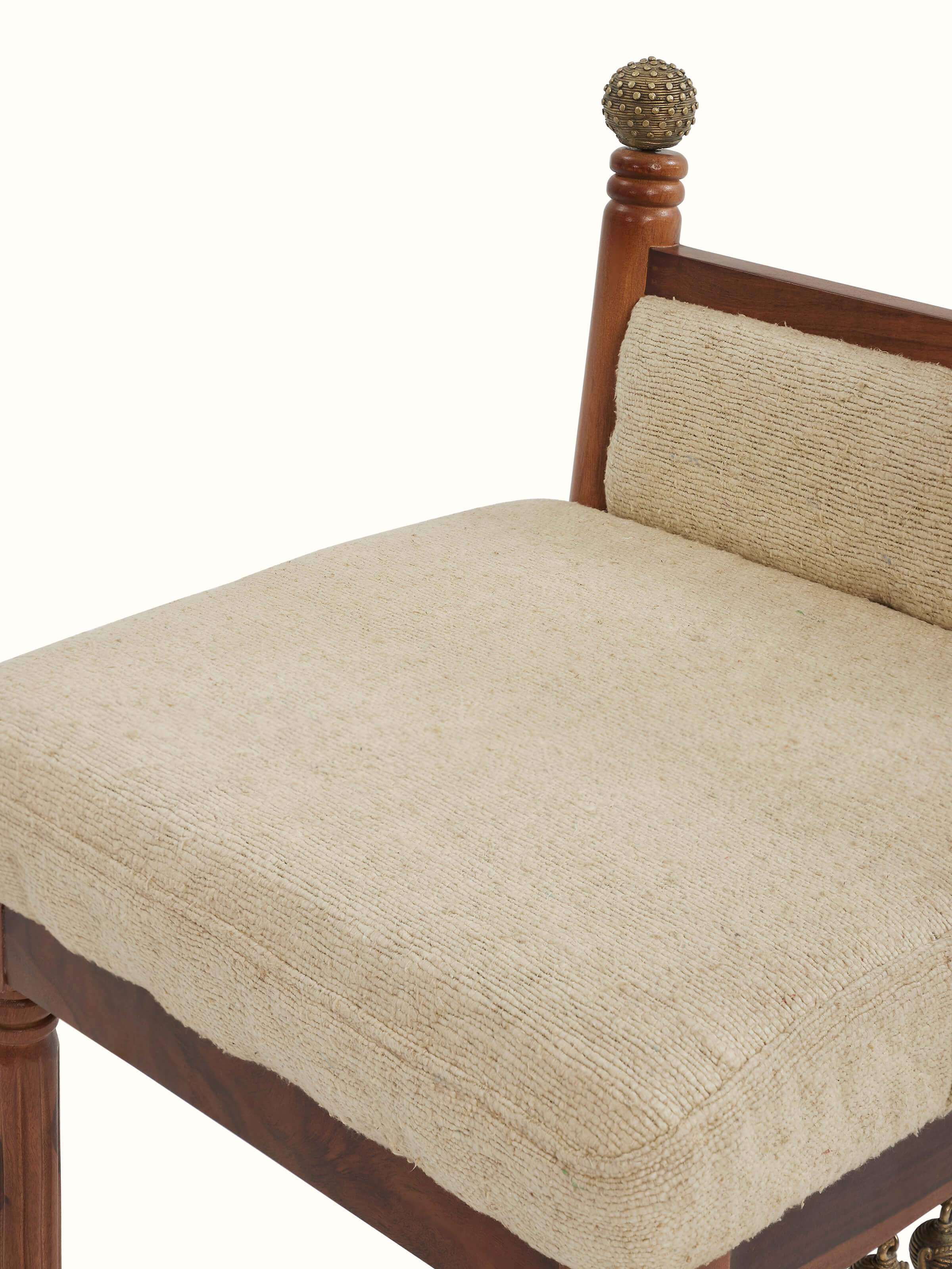 Silk Upholstered Sheesham Wood Bar Chair