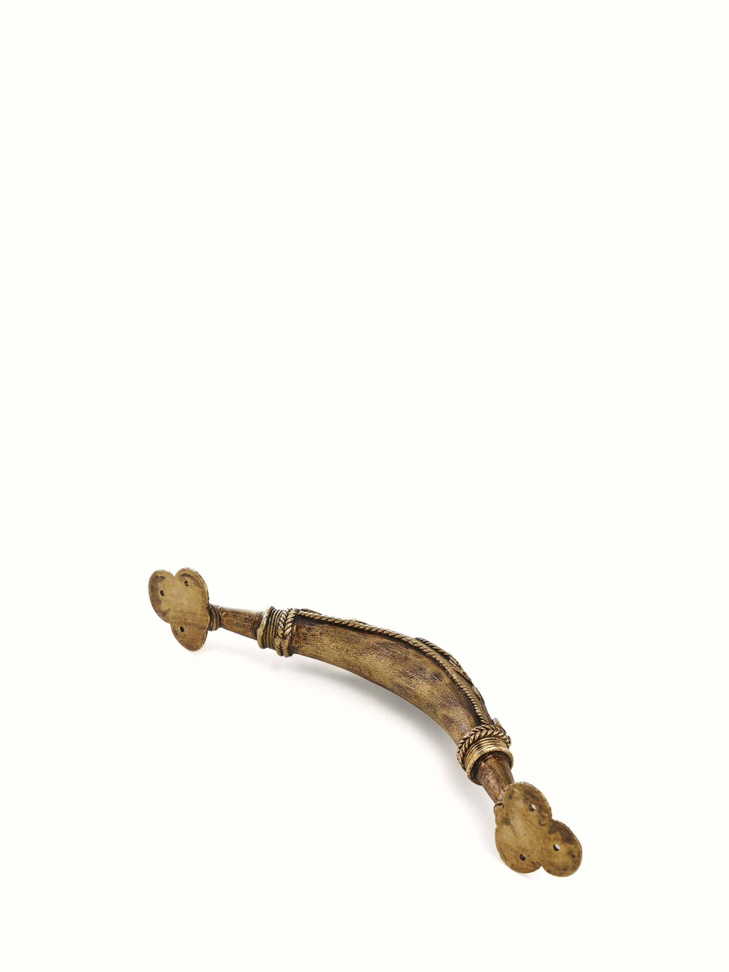 Back view of Dhokra Brass Animal Door Handle emphasizing the functional design and brass artistry