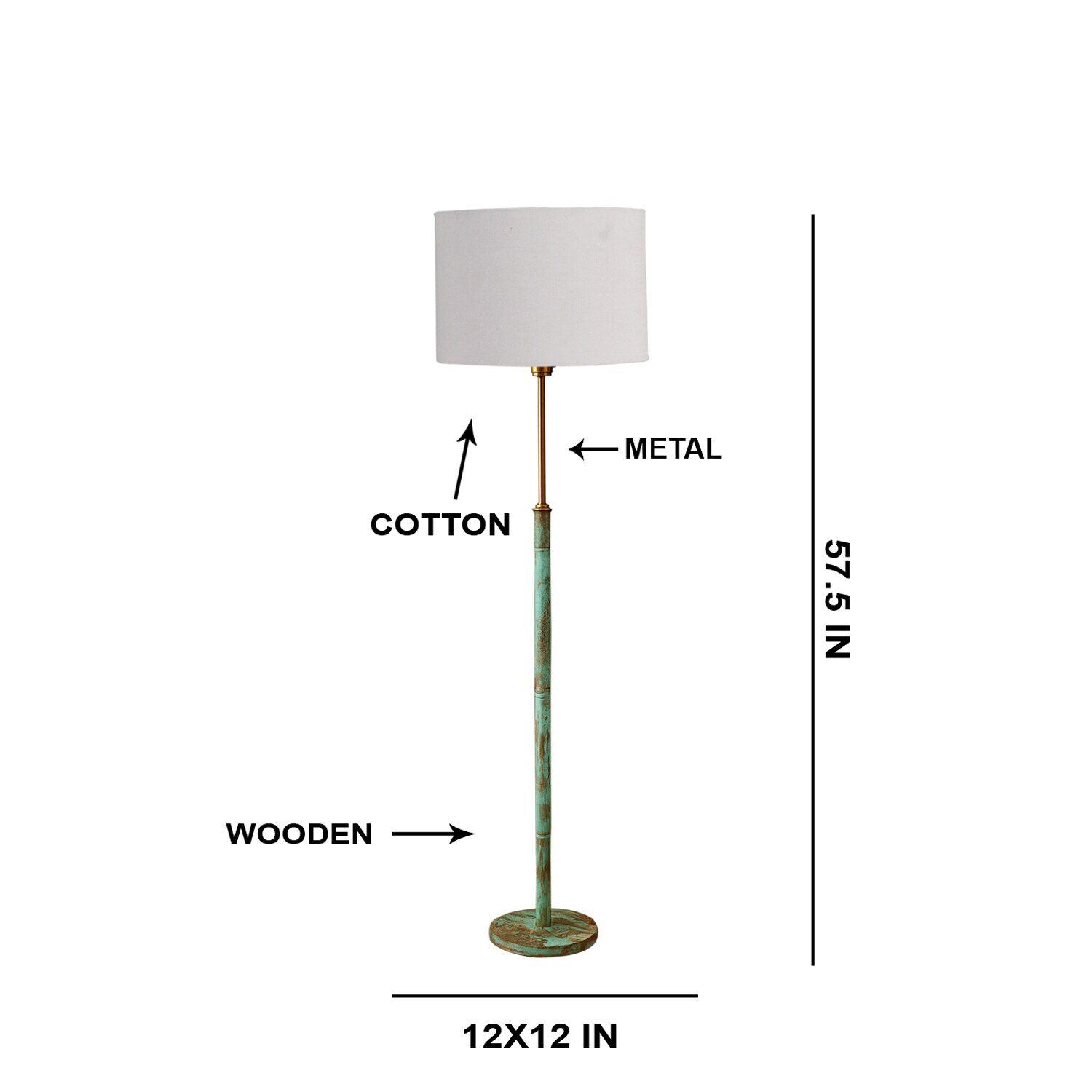 Devansh Wood & Metal Floor Lamp
