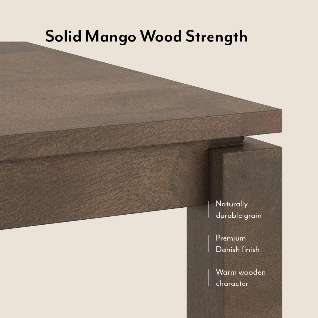 Atlas Solid Wood 6 Seater Dining Table with 6 Meryl Lounge Chair