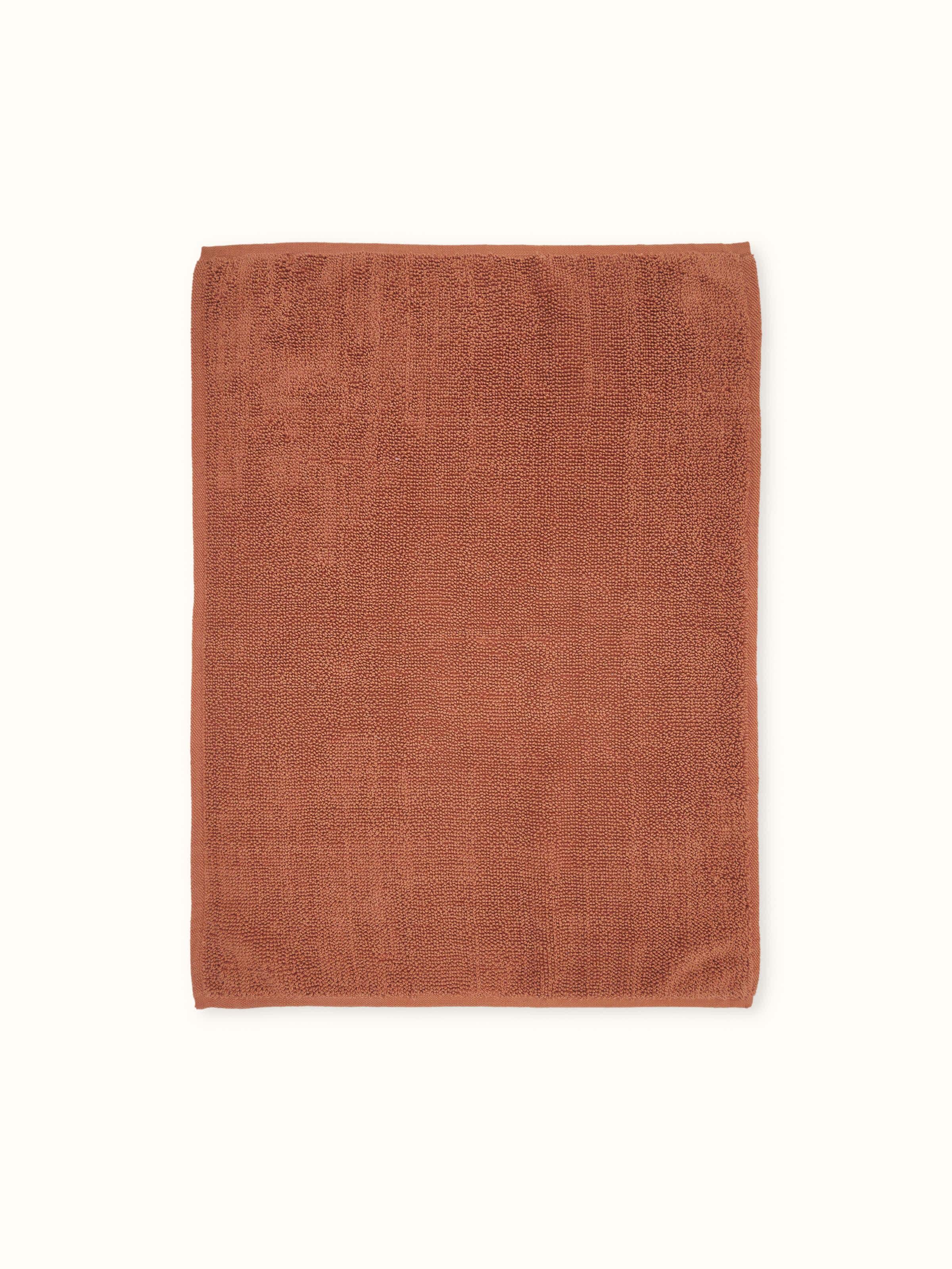 Nityam Solid Rust Cotton Bath Mat