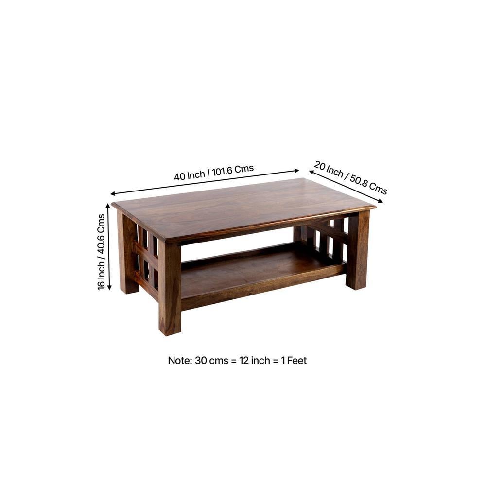 Blairs Sheesham Wood Coffee Table In Teak Finish