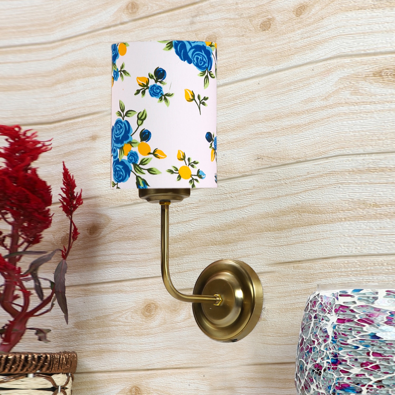 Devansh Metal Electric Wall Light in Gold Colour with Multi Shade Count of 1 Light - Devansh