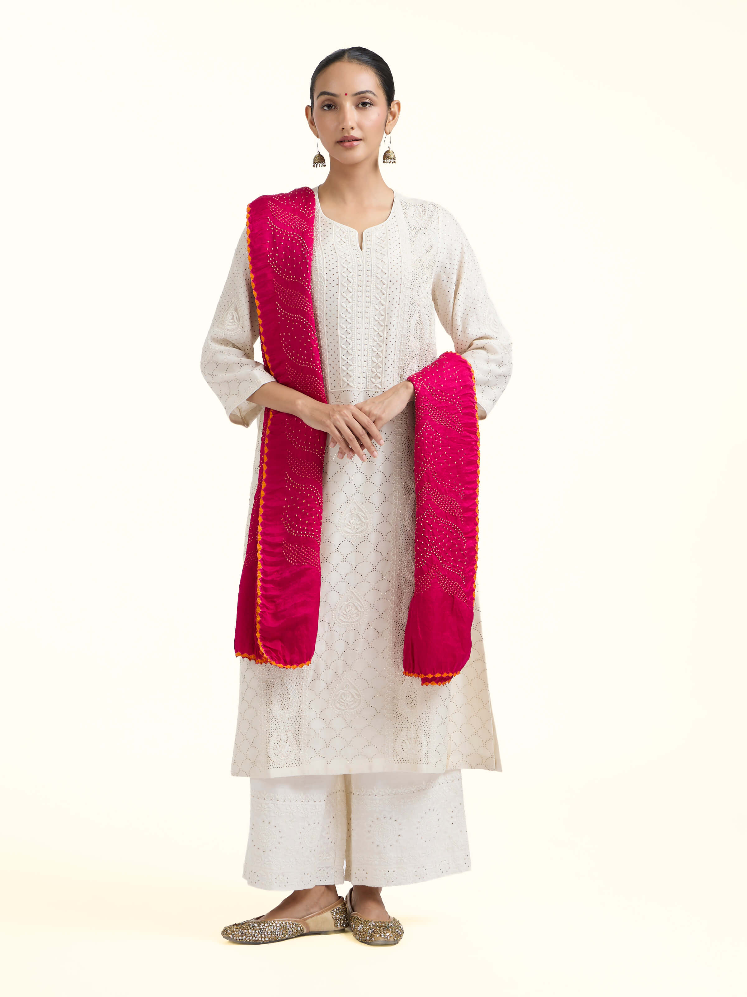 Red Bandhani Tie & Dye Dupatta