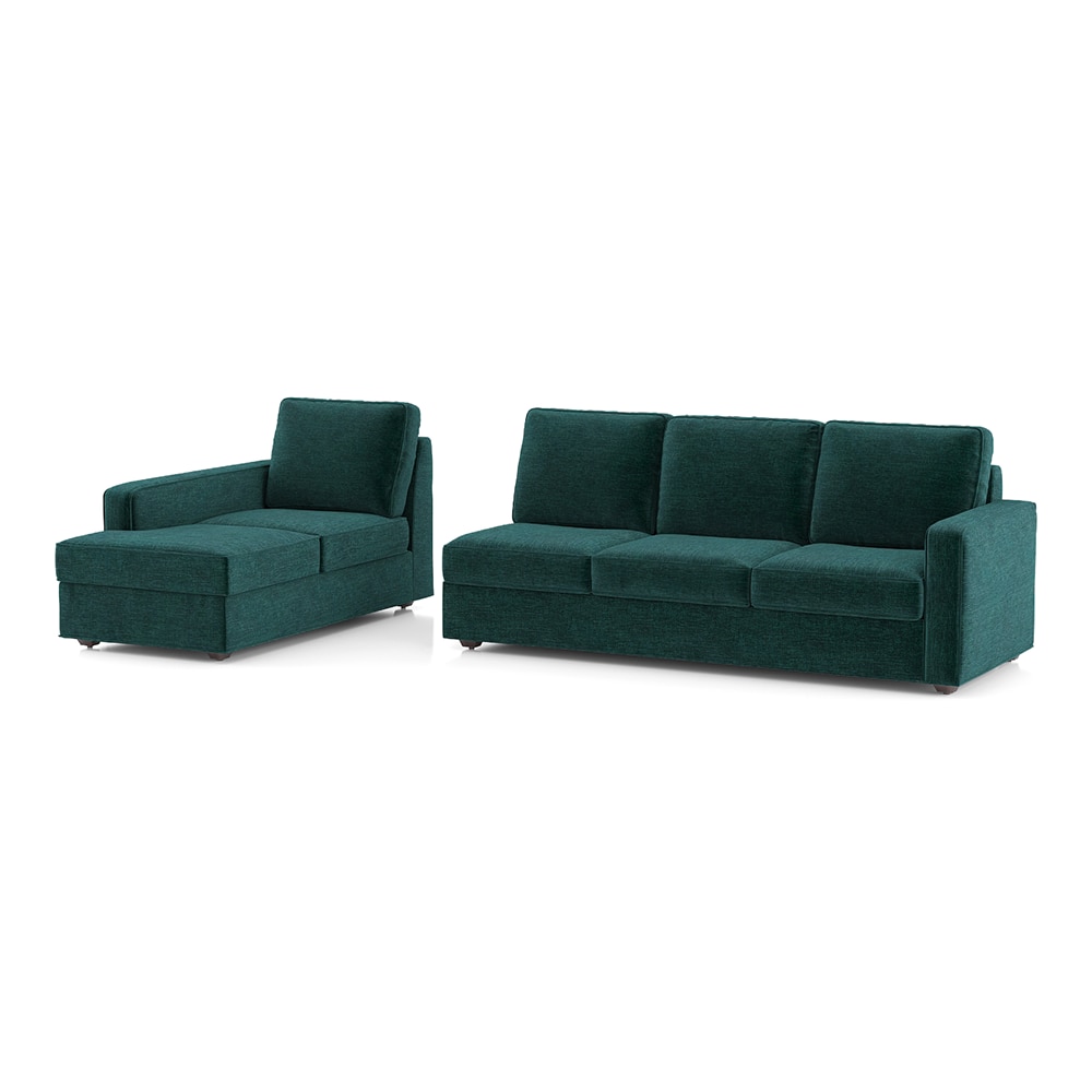Apollo Compact Sofa (Colour : Malibu, Cushion : Soft, Back Type : Regular, Seating Capacity : Left Aligned 3 Seater + Left Aligned Chaise + Ottoman)