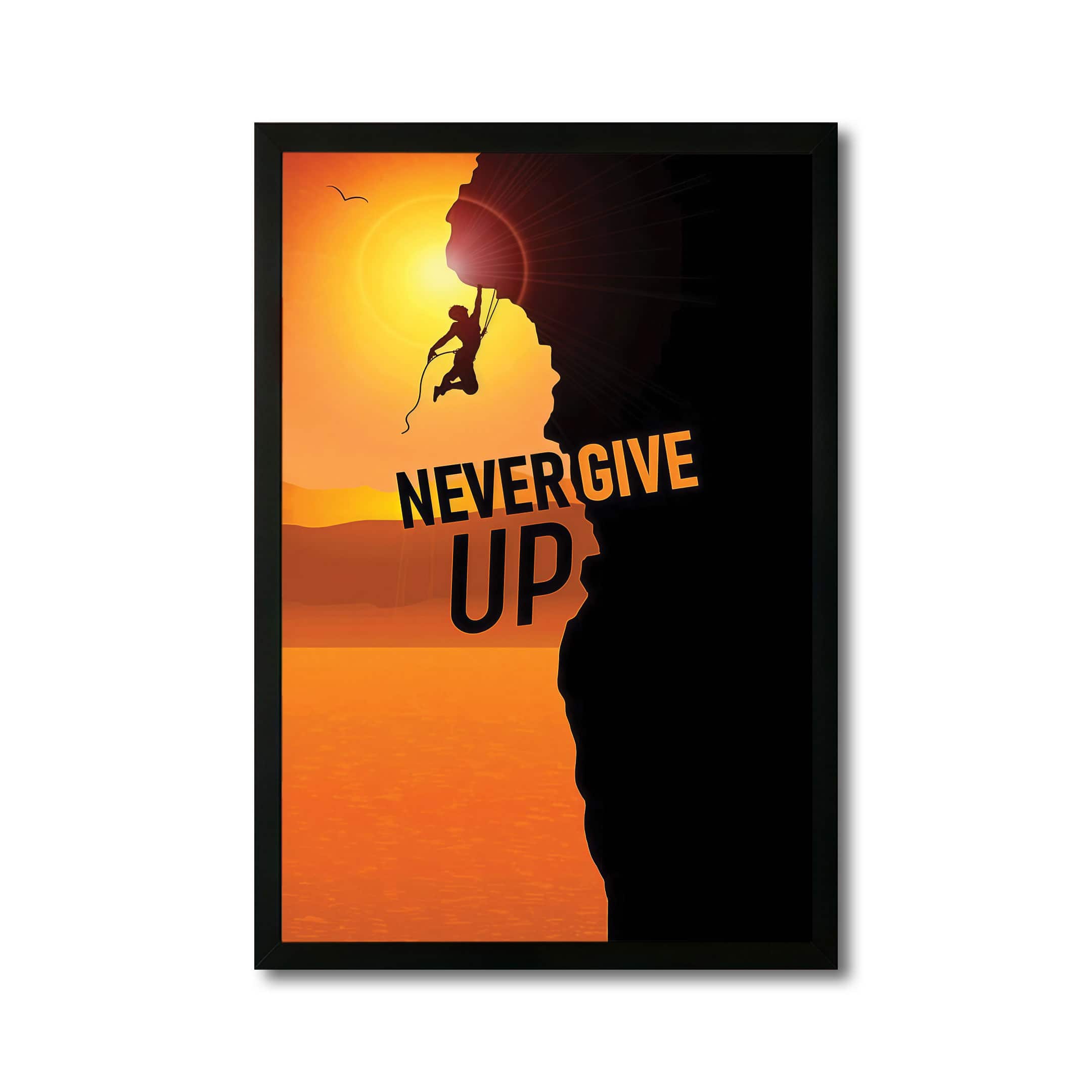 The Castle Decor Never Give Up Motivational Wall Art 8x12 Inch - The Castle Decor