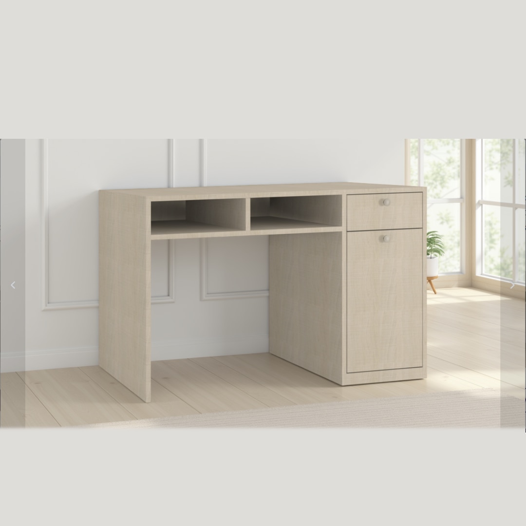 Alana Study Desk with Cabinet Drawer and Shelf in Bronze Cambric Colour