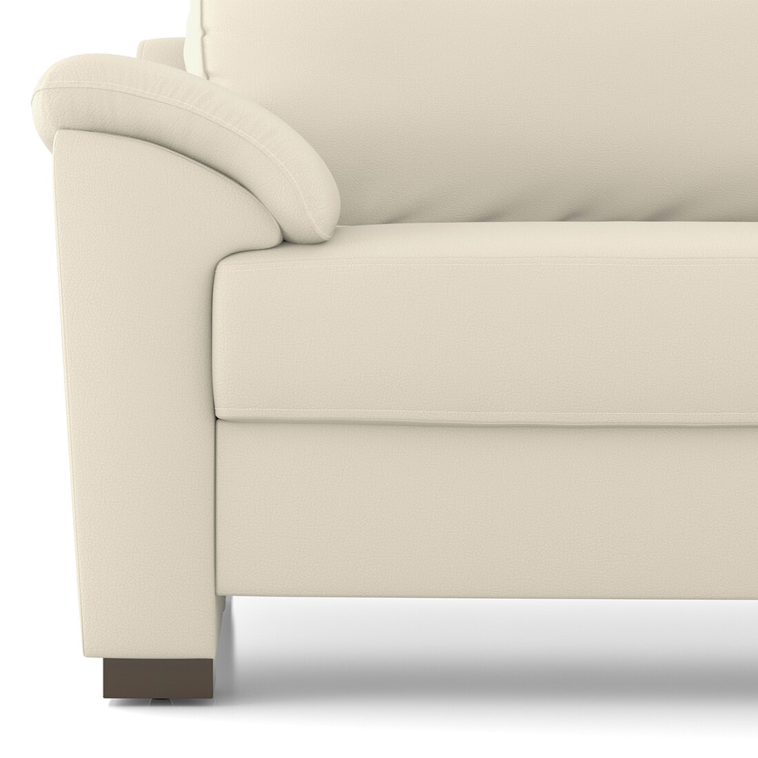 Farina 1 Seater Half Leather Sofa In Creme Fraiche Italian Leather