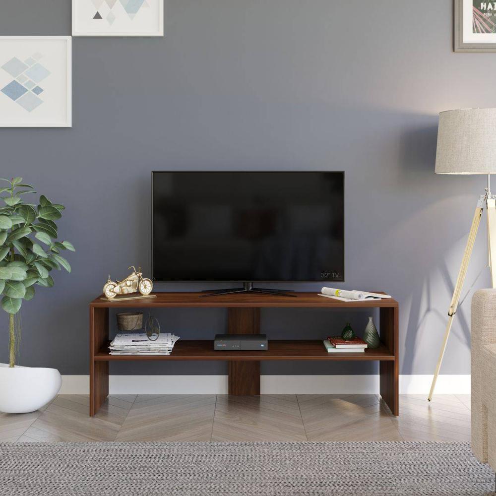 Oliver Engineering Wood Wall Mount TV Entertainment Unit Set Top Box Stand/TV Cabinet with Shelves for Books & Decor Display Unit Bed Living Room Upto 42 inches (Brown Maple)