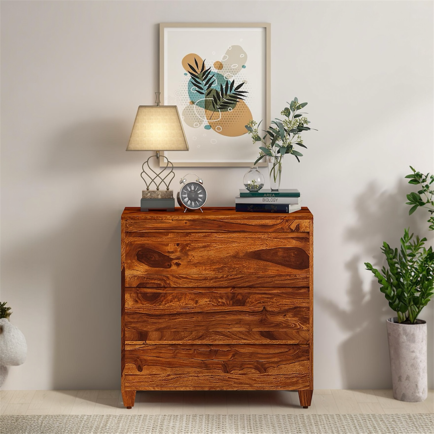 Rehan 3 Drawer Chest Of Drawer in Honey Finish