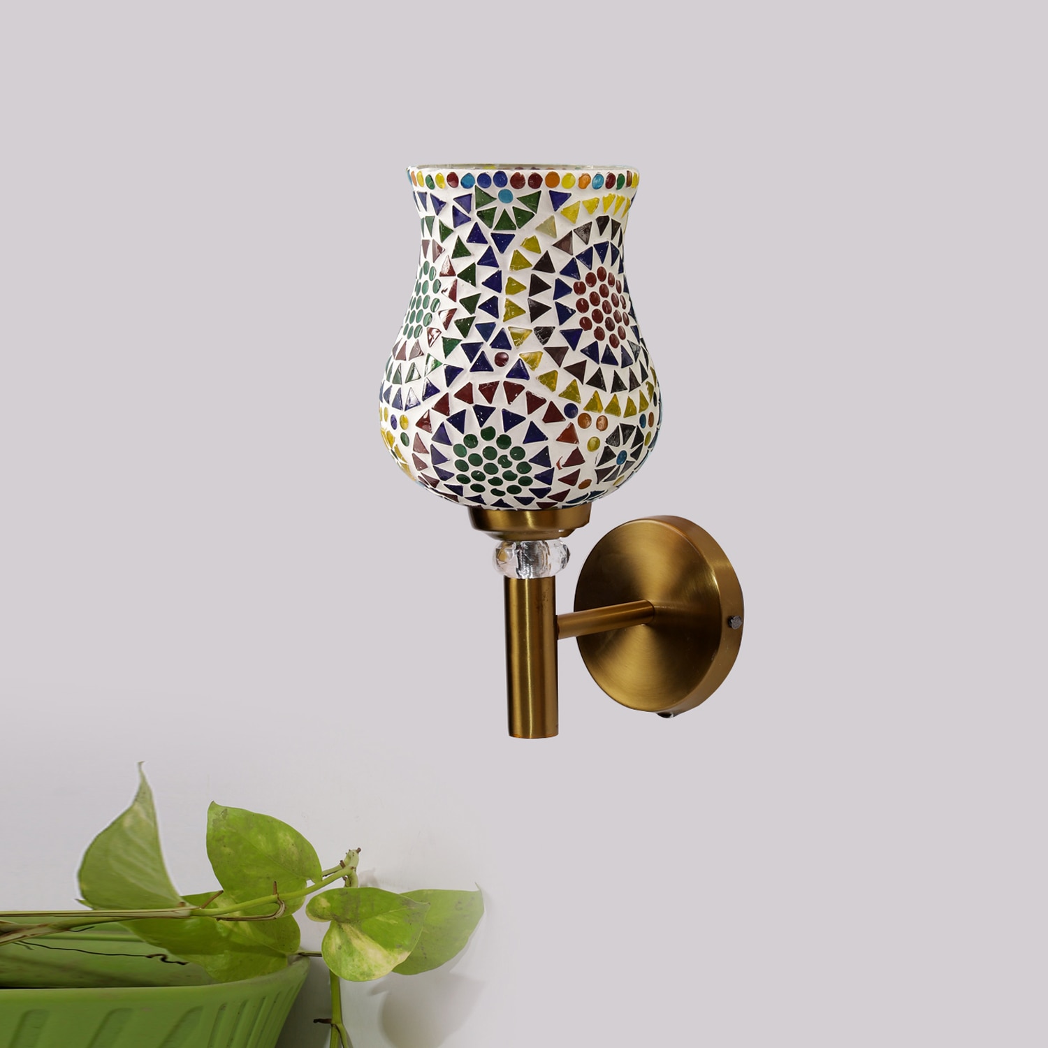 Devansh Metal Electric Wall Light in Gold Colour with Multi Shade Count of 1 Light - Devansh