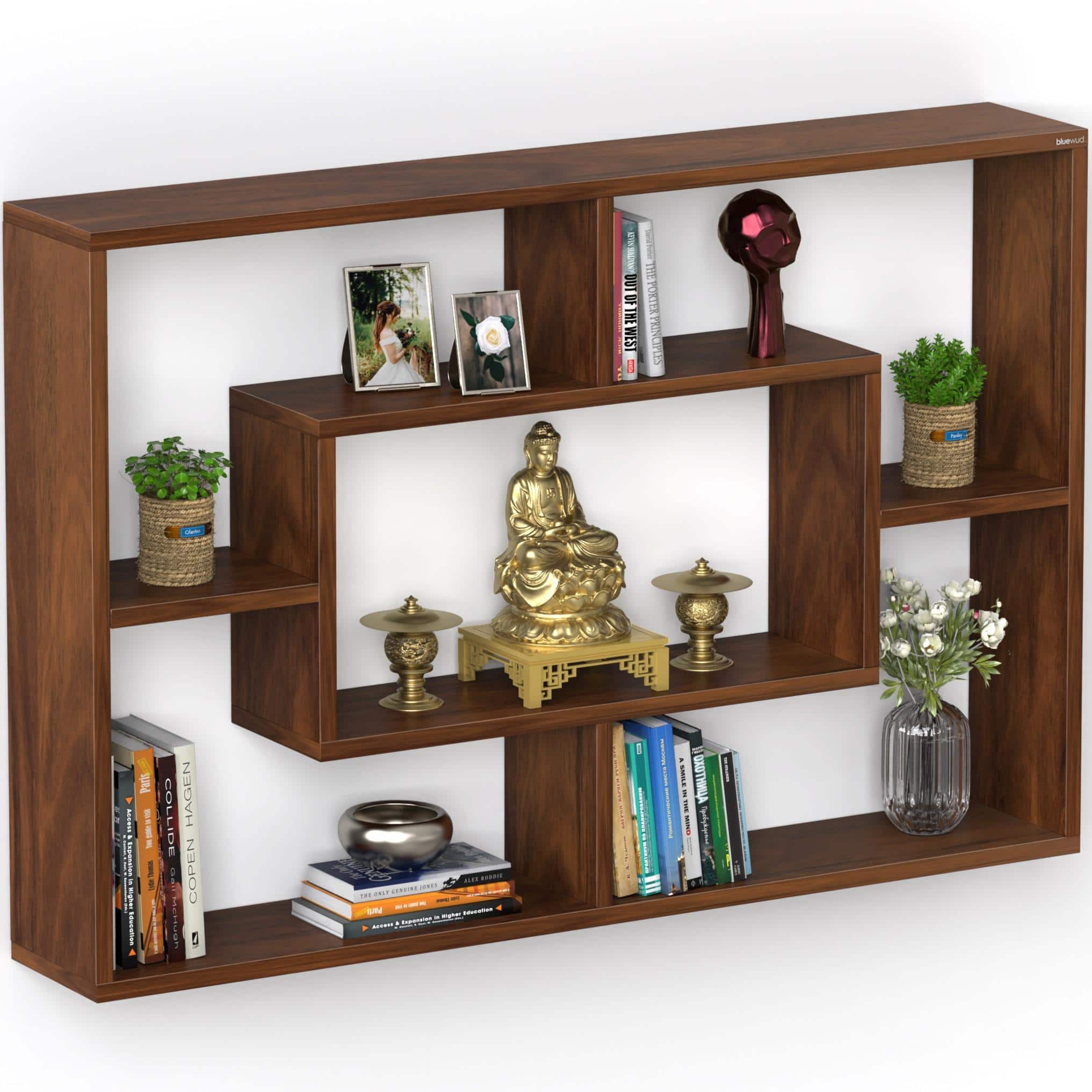 Crafte Engineered Wood Wall In Brown Maple Finish