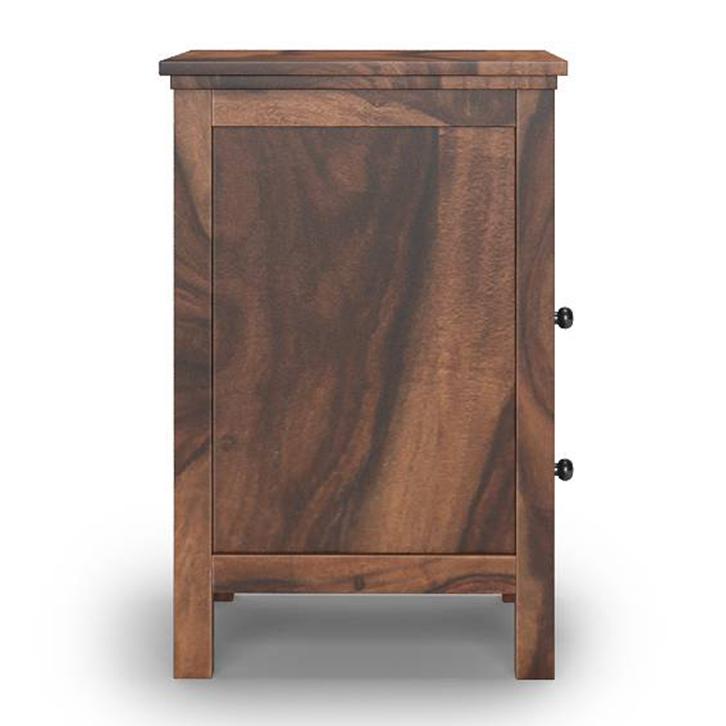 Snooze Solid Wood Bedside Table in Teak Finish