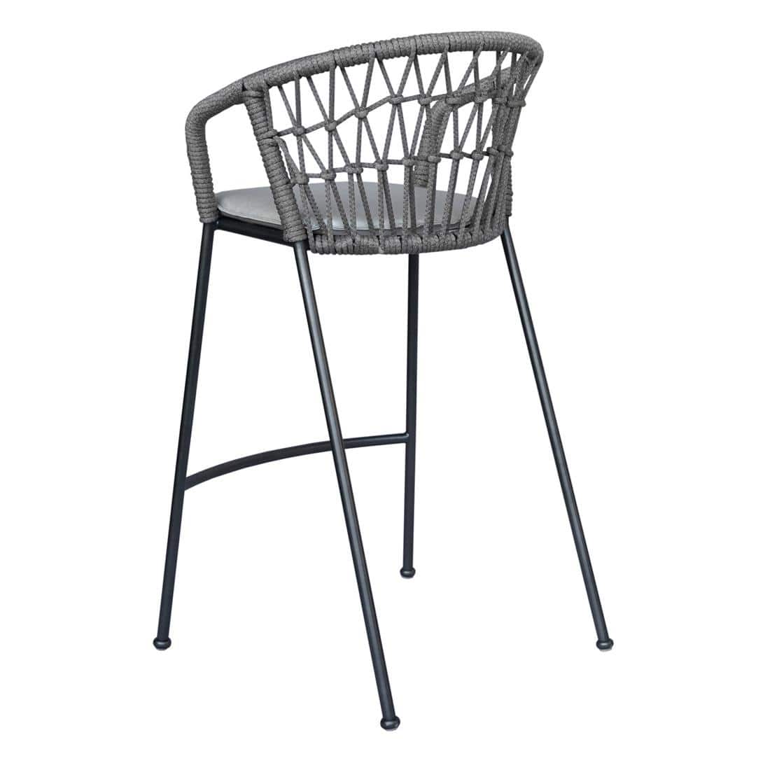 Jordan Bar Stool Weaving Gun Metal in Grey