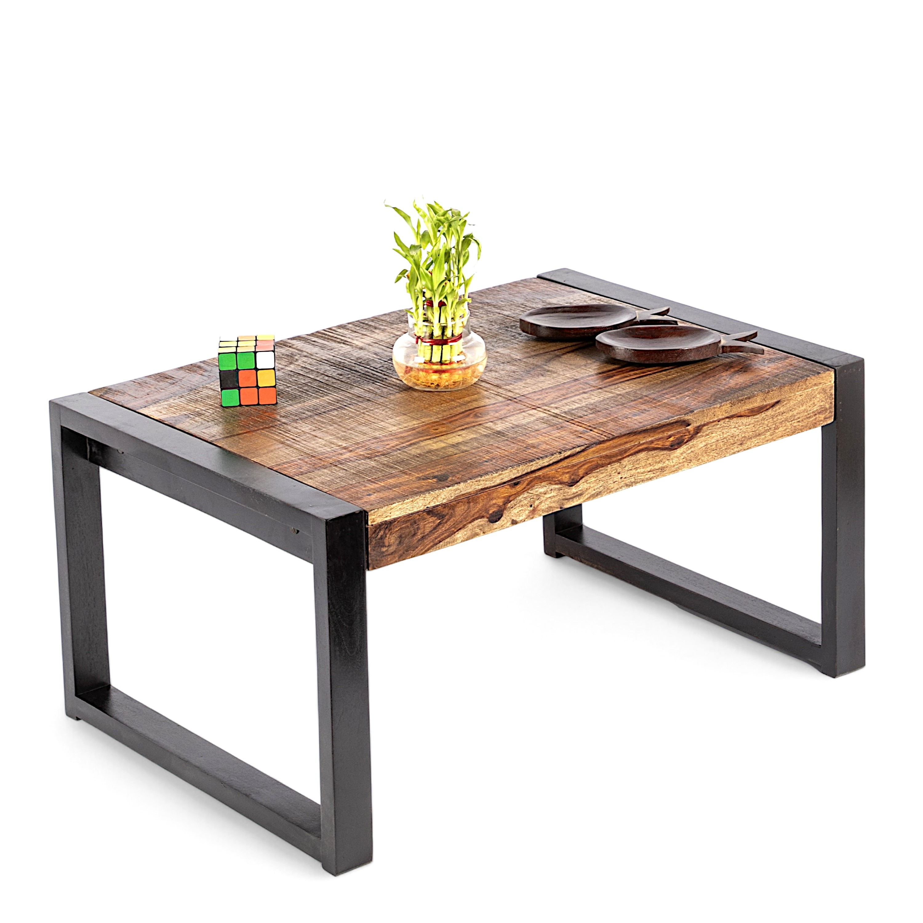 Hamstreet Sheesham Wood Coffee Table In Natural Rustic Wood Finish