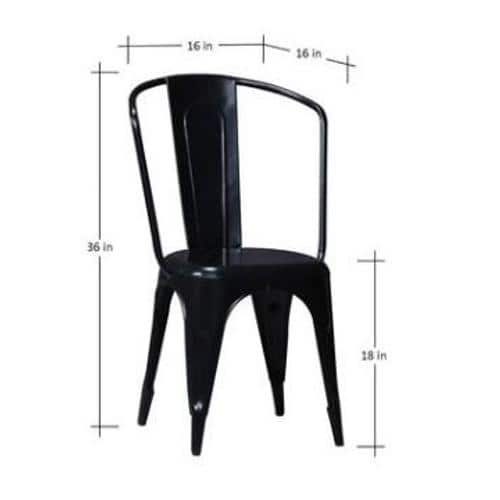 Onyx Iron Dining Chair in Black Colour