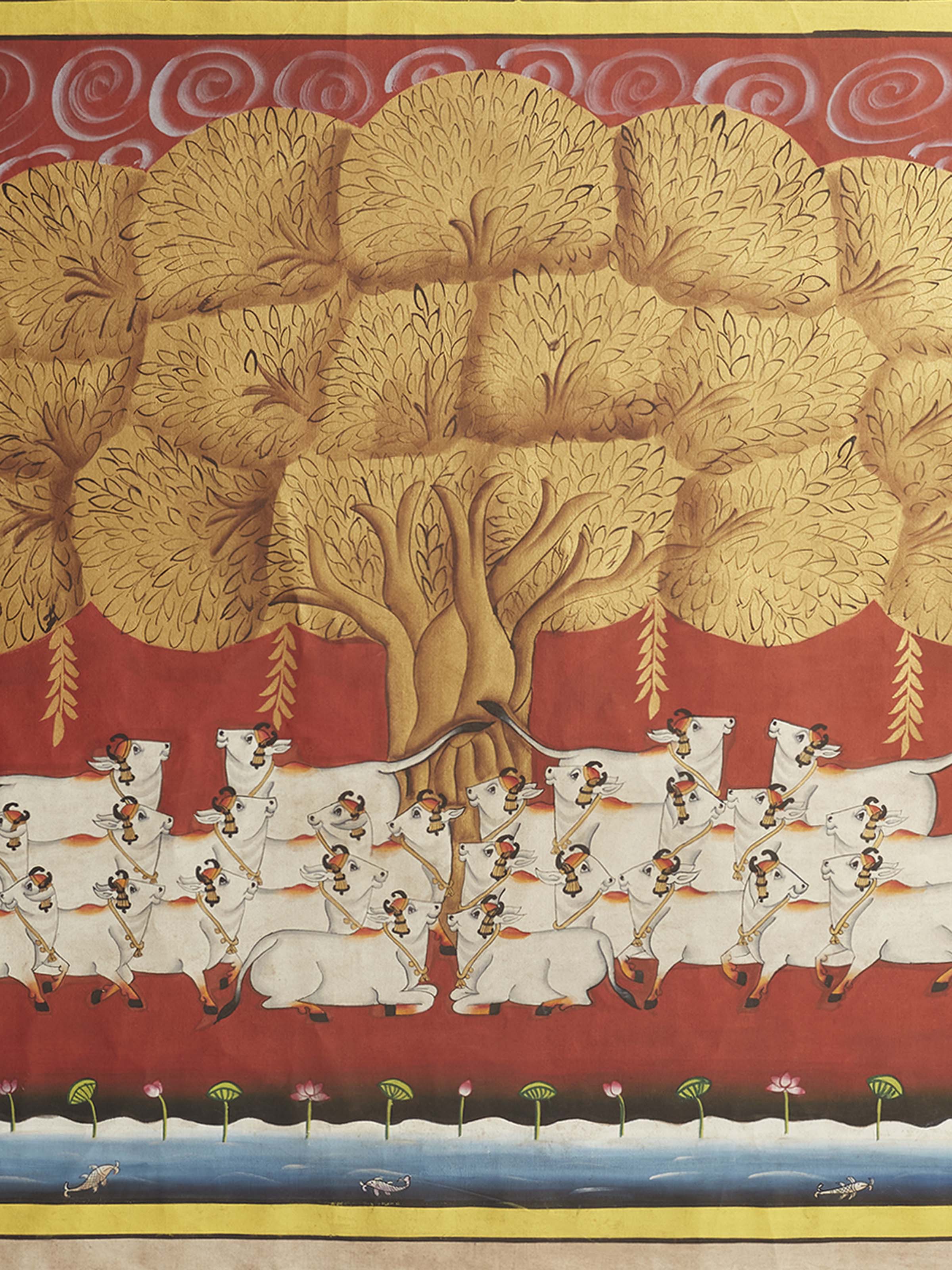 Tree Cow Pichwai Painting