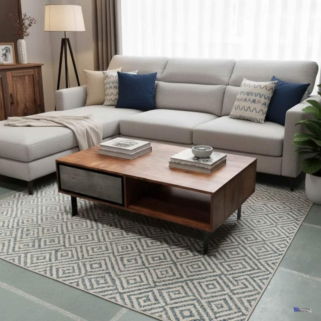 Jarrah Solid Wood Coffee Table in Natural & Black