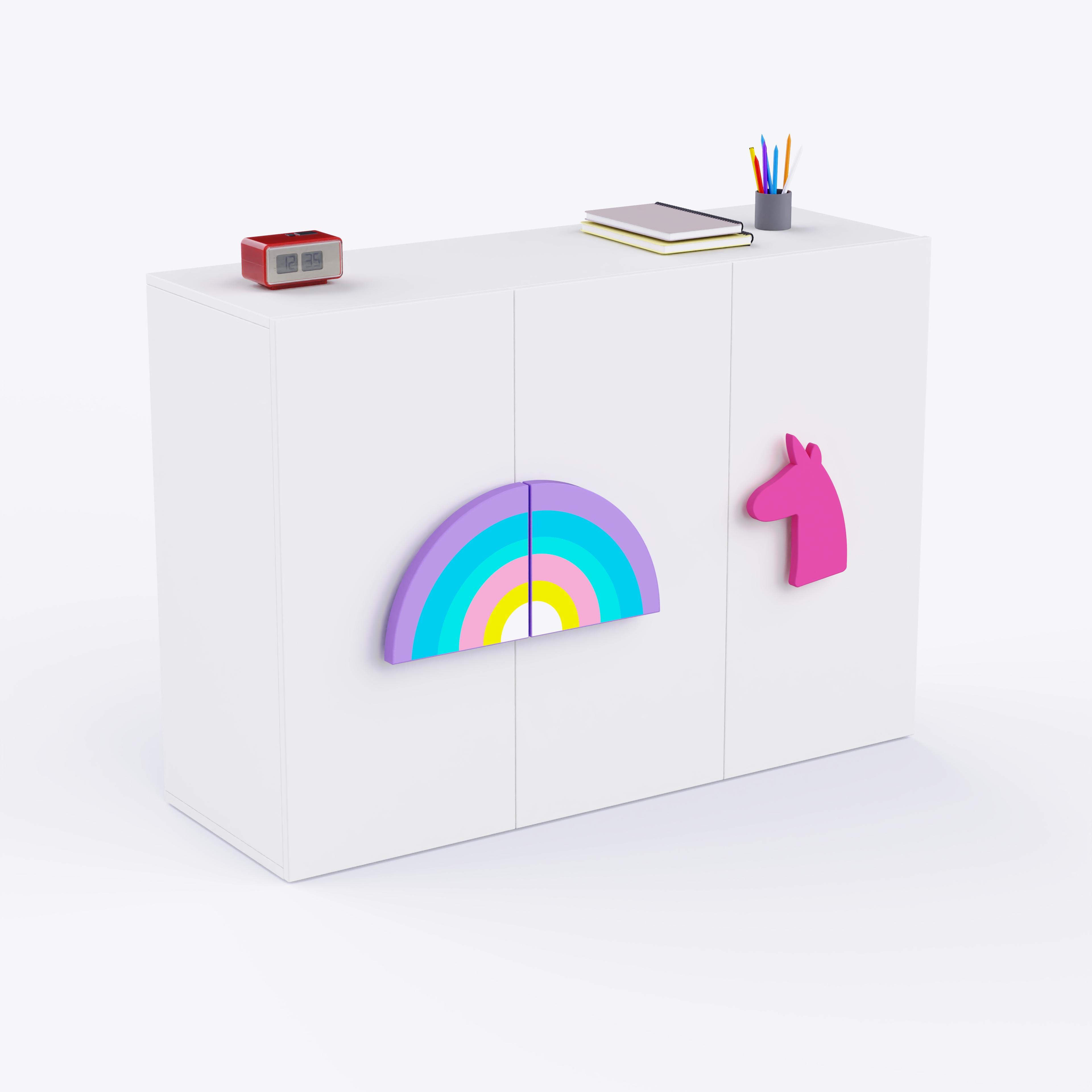 Unicorn'S Playground Cabinet Storage In White Colour