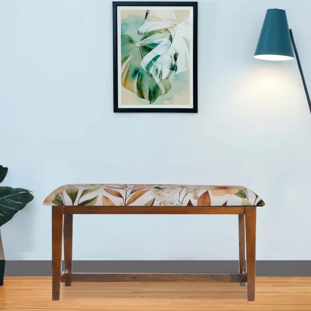 Newrio Solid Wood Bench In Provincial Teak Finish