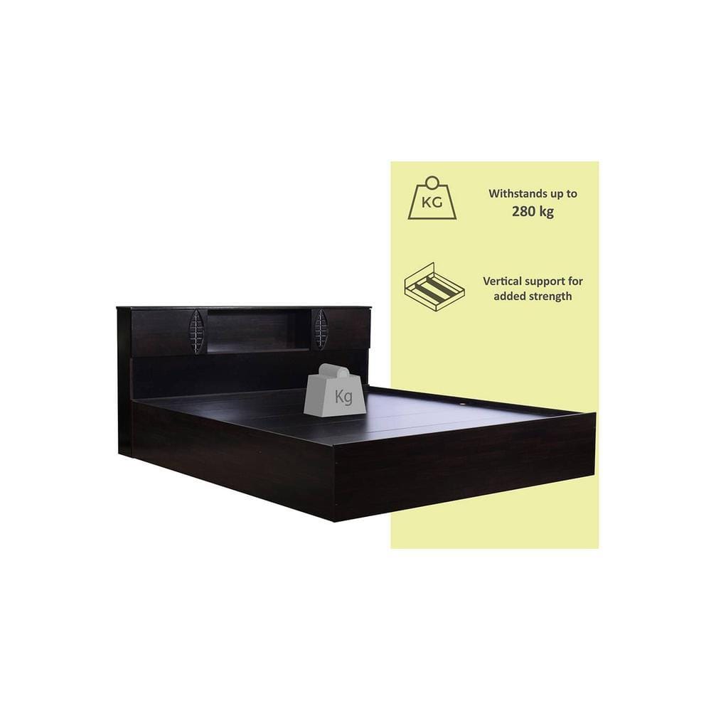 Kamira Solid Wood King Size Drawer Storage Bed In Melamine Finish