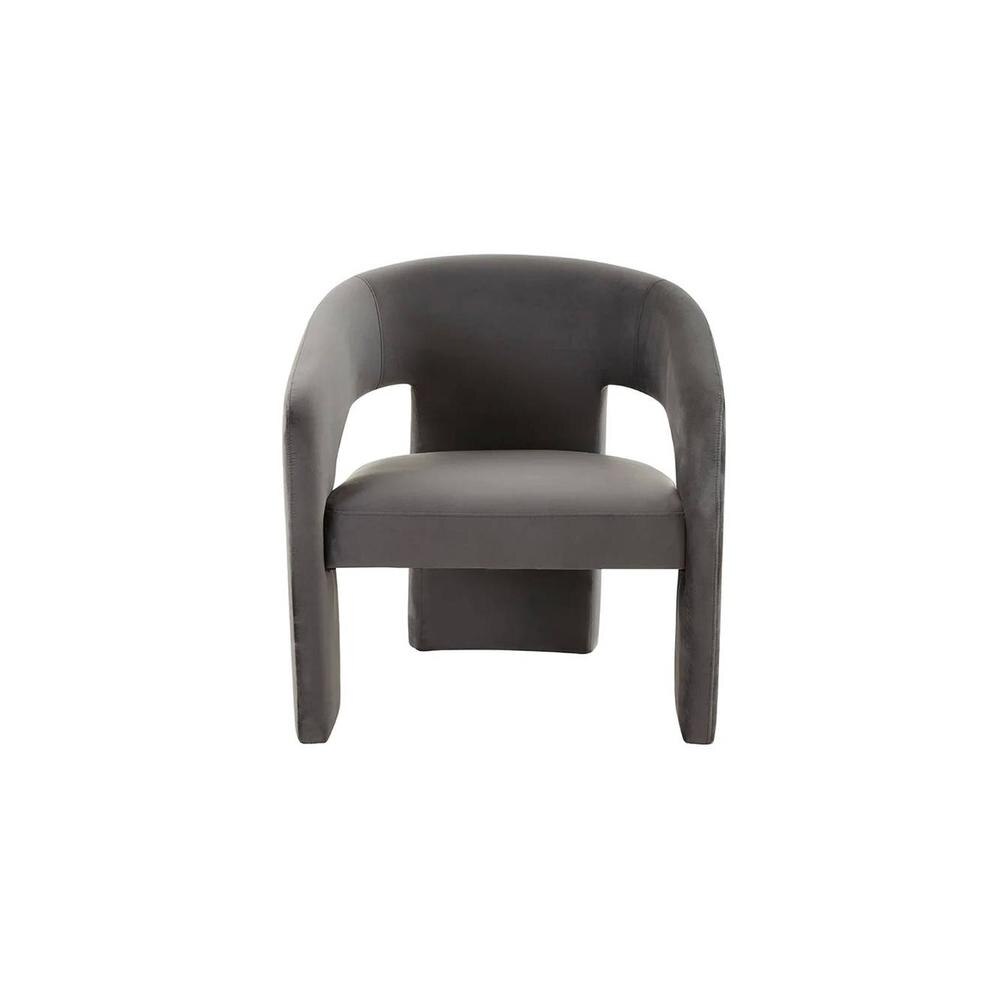 Ashley Velvet Accent Chair in Dark Grey Colour