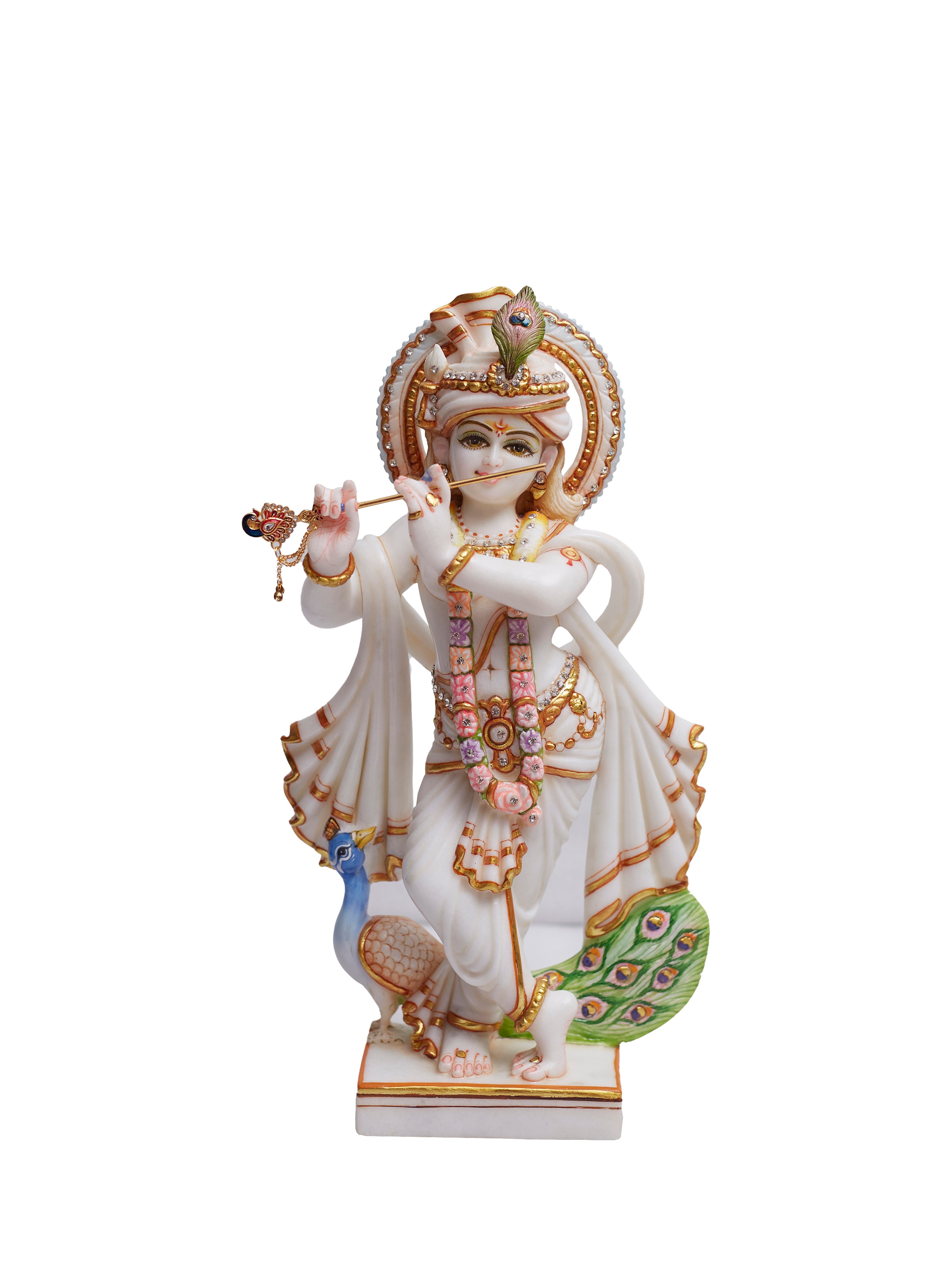 Carved Marble Krishna Idol