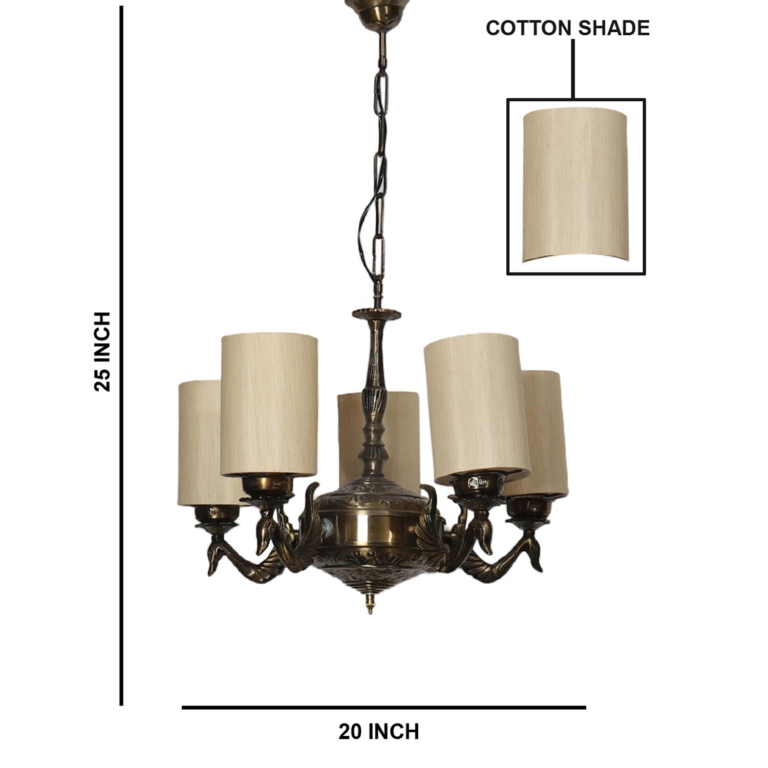Devansh Dual Gold  Antique Wall Mounted Lamp With Black  Cotton Shade