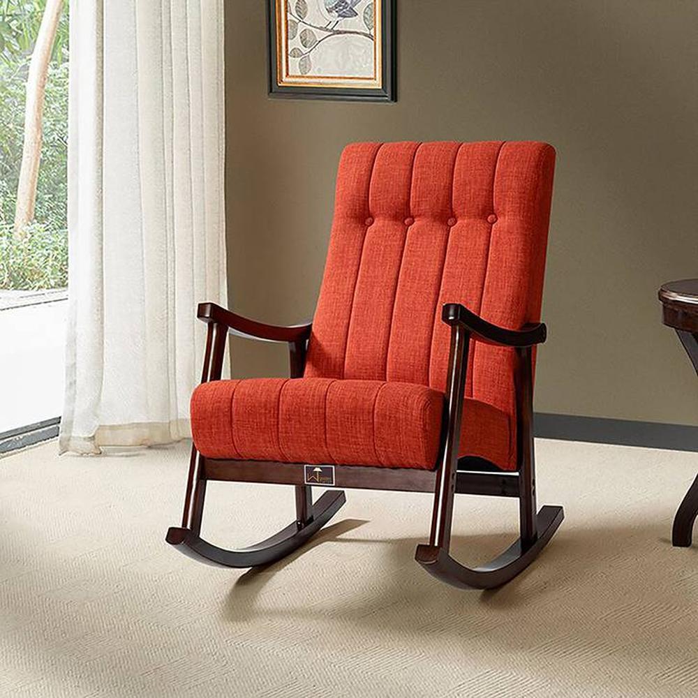 Celsey Solid Wood Rocking Chair in Red Colour