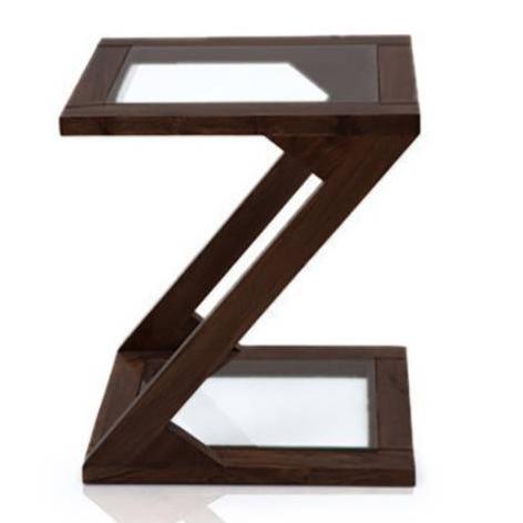 Zeta Solid Wood Side Table in Mahogany Finish
