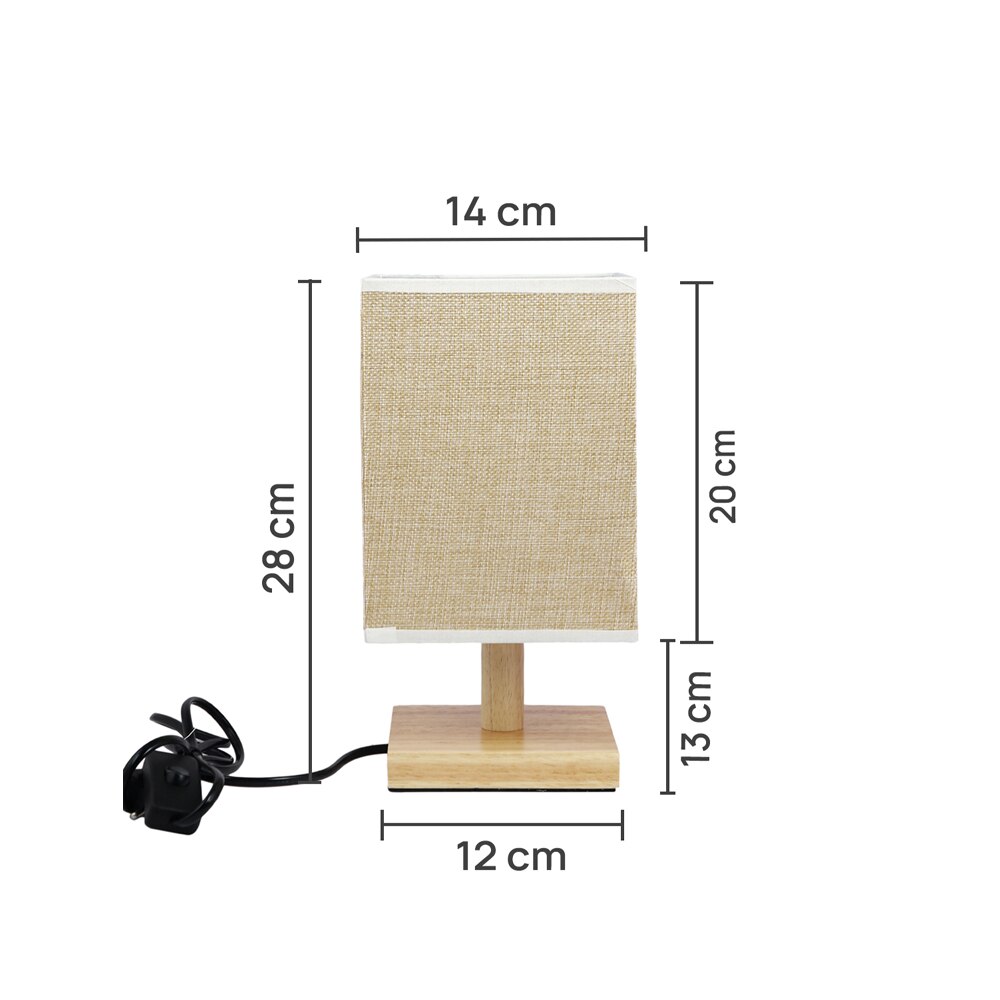 Elongated Square Designer Table Lamp Cream Base