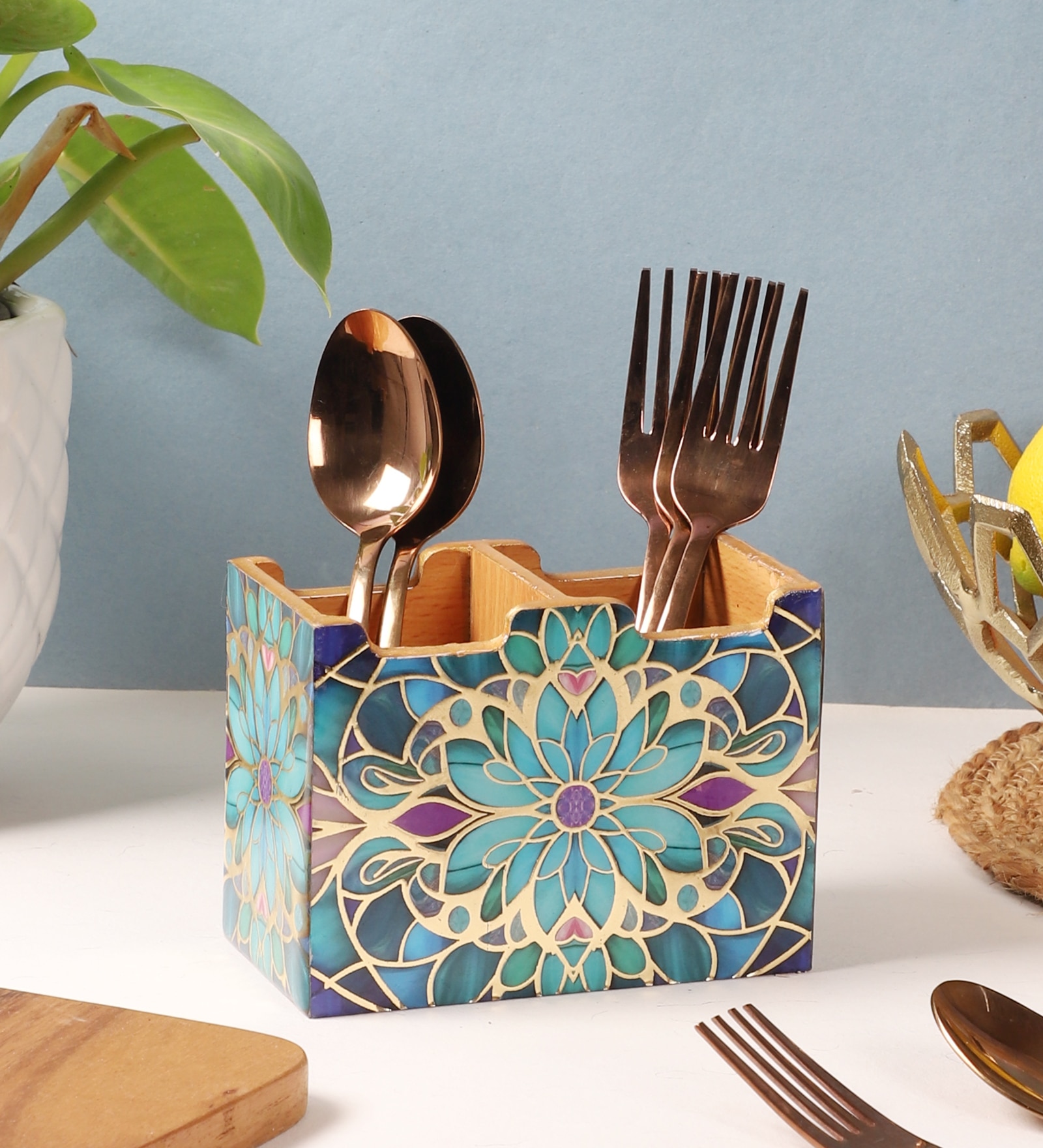 Mandala Bloom Cutlery Holder (1 Piece) - ShreeJee Creations