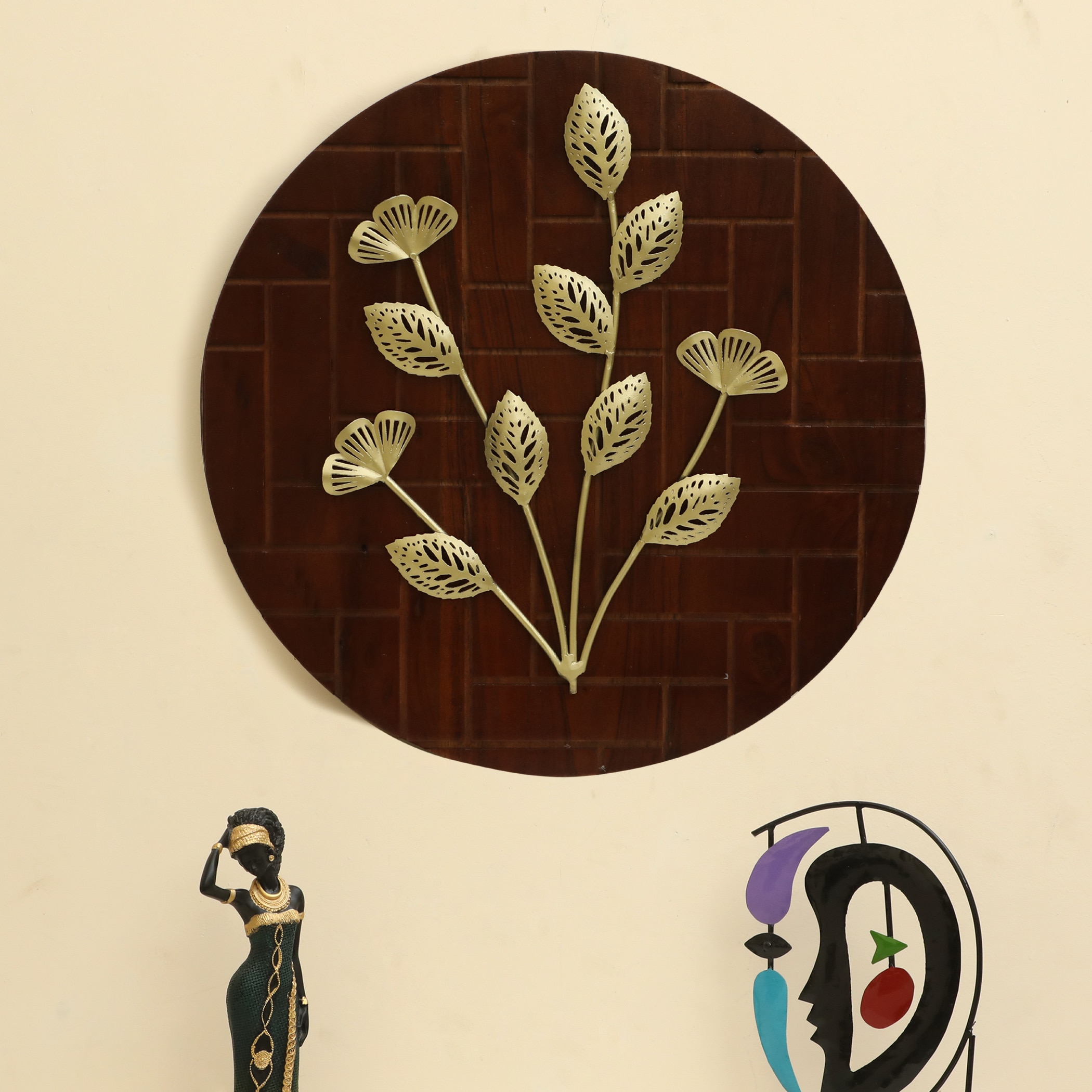 W-Arkar Abstract Metal Wall Decor in Gold Set of 1