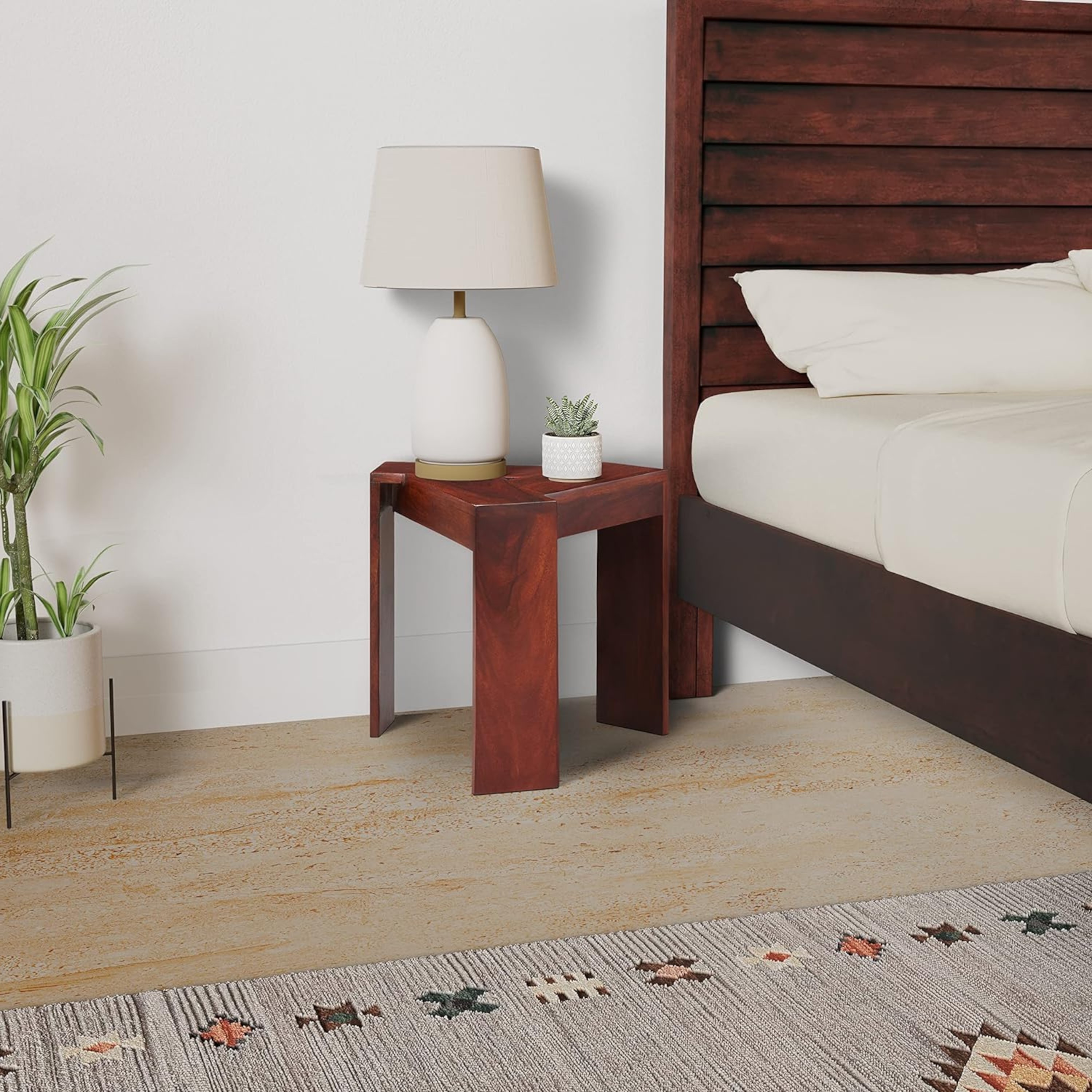 Ikiriya Sheesham Wood Contemporary Side Table in Honey Finish