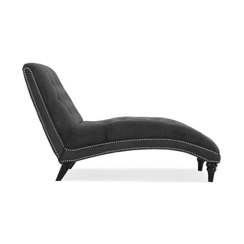 Pion Velvet Chaise Launger in Black Colour