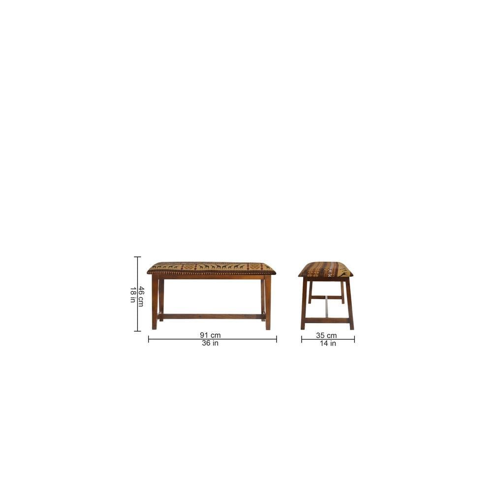 Graeae Solid Wood Bench In Provincial Teak Finish