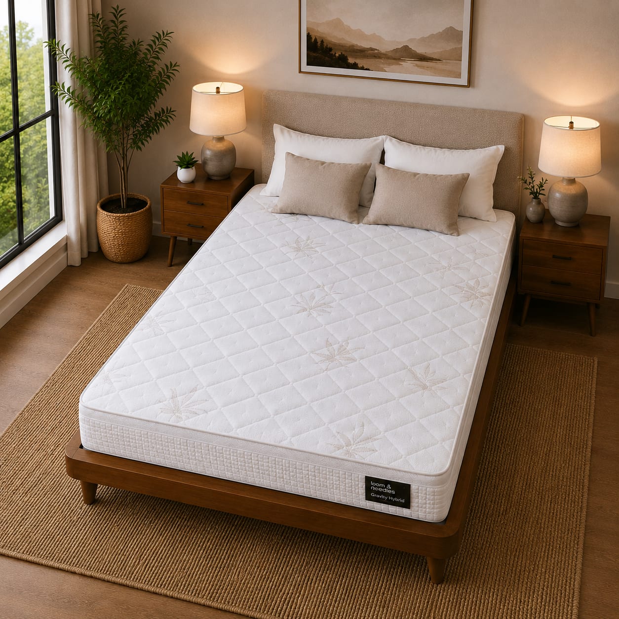 Gravity Hybrid Euro Top 5 Zoned Zero Partner Disturbance & 7 Layered Foam Pocket Spring Mattress (75 x 72 in, 6 Inches)