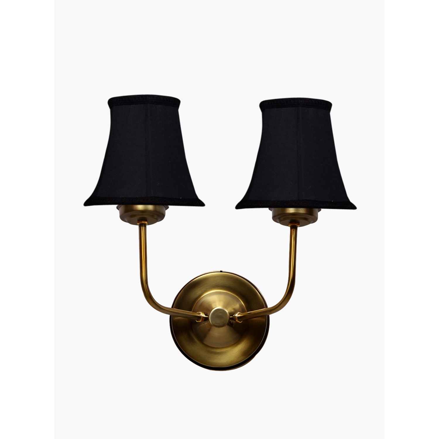 Devansh Dual Gold Metal  Wallmounted Lamp With Cotton Gold Metal  Shade
