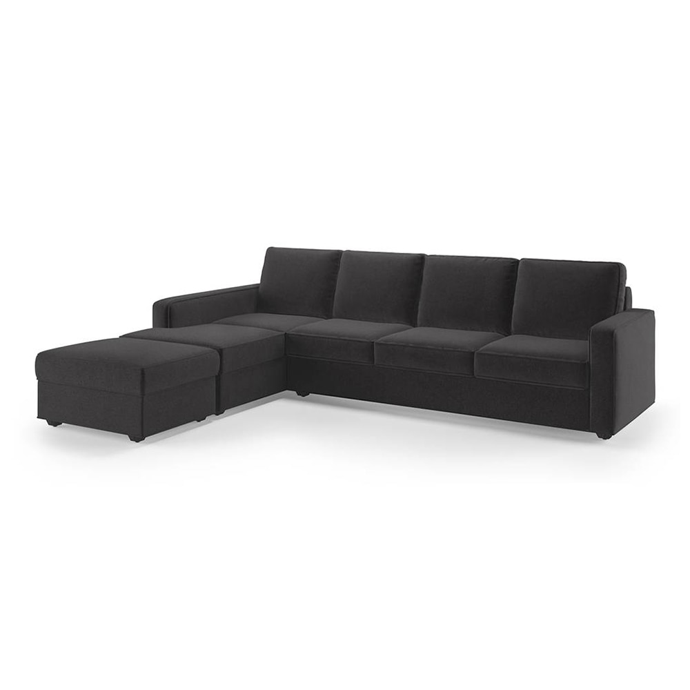 Apollo Sofa (Colour : Pebble Grey, Cushion : Soft, Back Type : Regular, Seating Capacity : Left Aligned 3 Seater + Left Aligned Chaise)