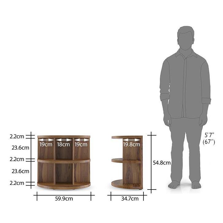 Newton Solid Wood Side Table in Teak Finish