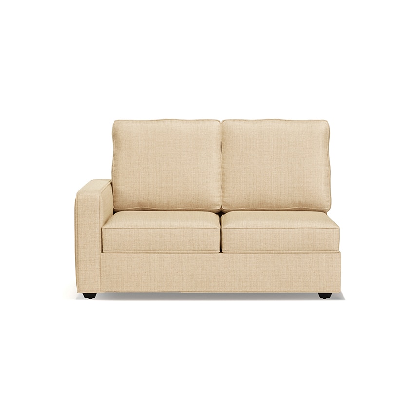 Apollo Compact Sofa (Colour : Pearl, Cushion : Hard, Back Type : High Back, Seating Capacity : Right Aligned 2 Seater + Right Aligned Chaise + Ottoman)