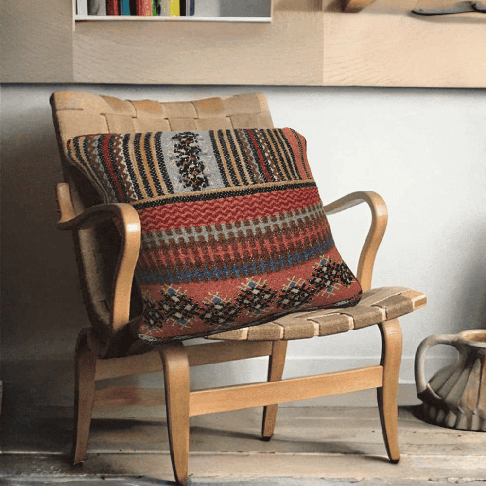 Kaine Multi-Coloured Wool Cushion Cover