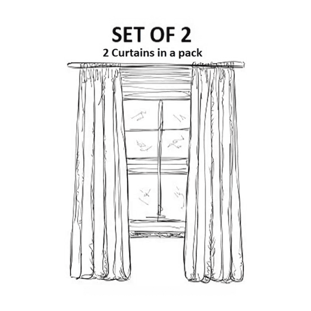 Ditsy Window Curtains   Set Of 2