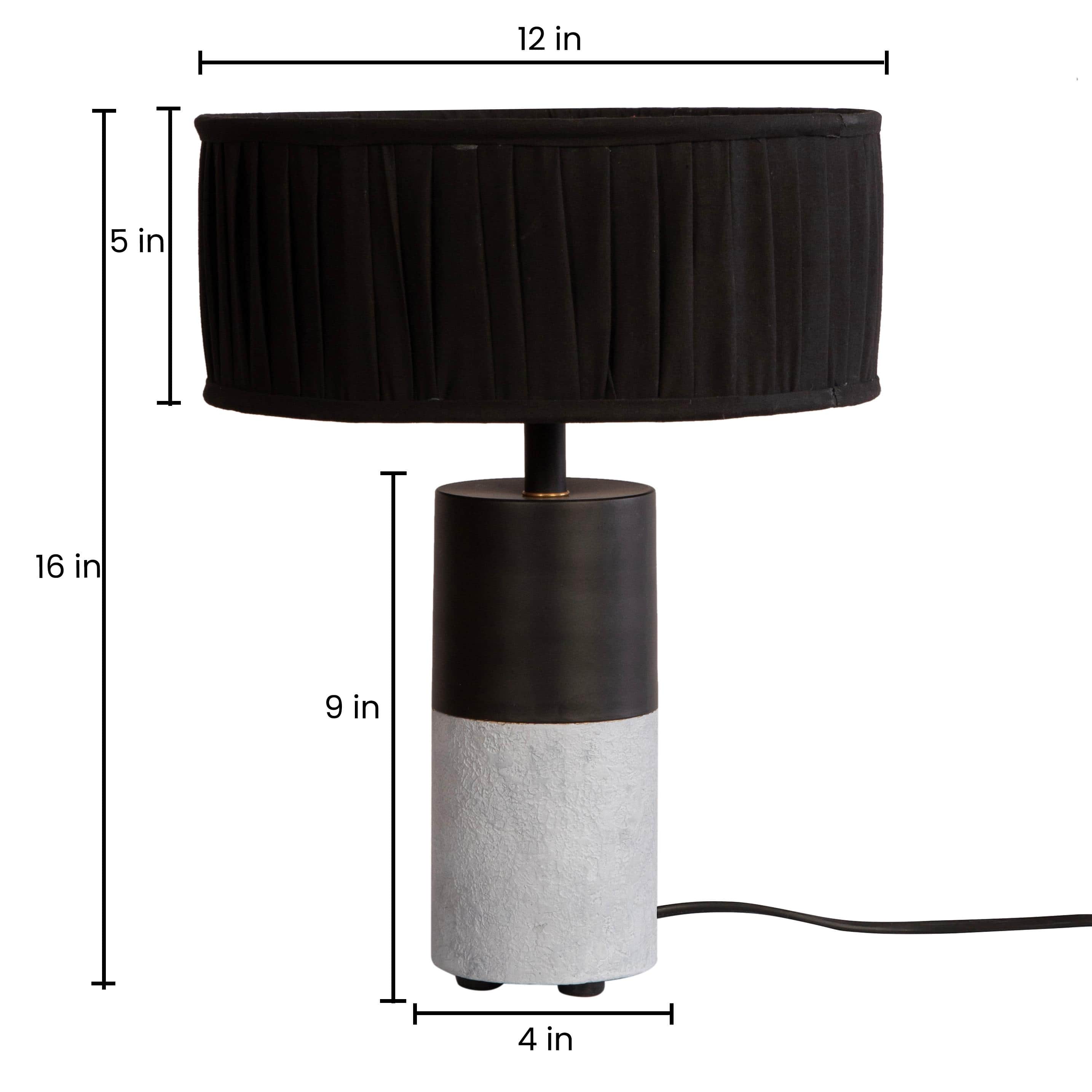 Concrete Drum Table Lamp By Shoppeefry