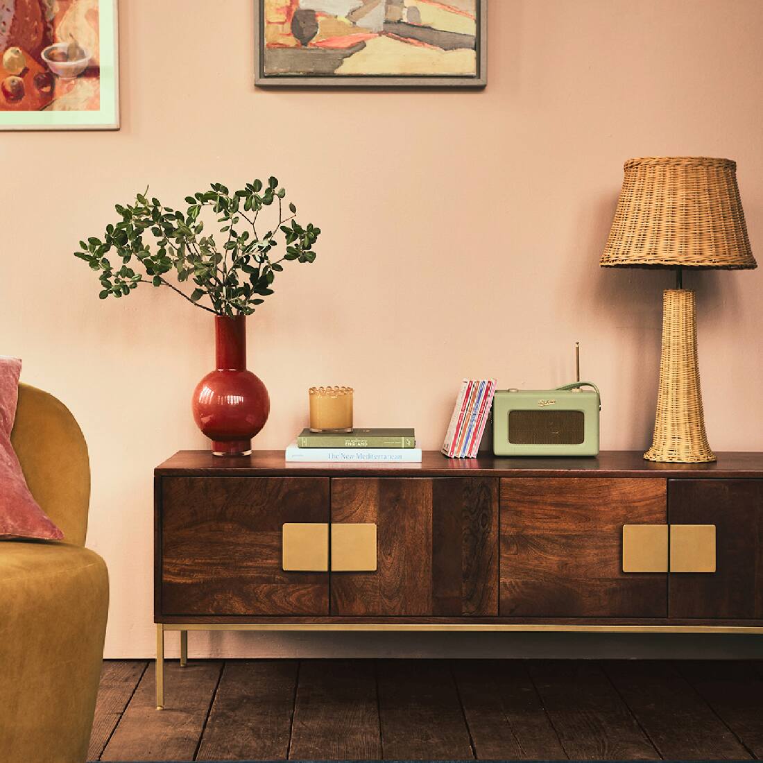 Banner Kiara Solid Wood Large TV Unit in Brown Colour - Orange Tree